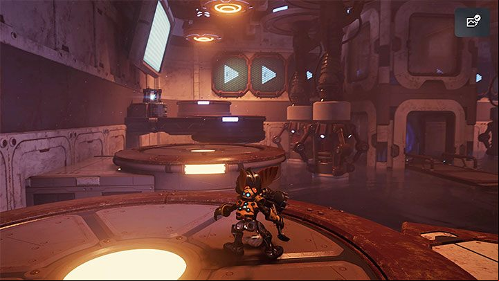 The elevator will take you to an underground location and you will begin exploring the cold-themed planet - Ratchet & Clank Rift Apart: Find the Rubion Forge - walkthrough - Cordelion - Ratchet & Clank Rift Apart Guide