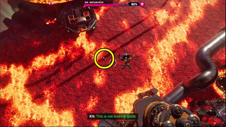 1 - Ratchet & Clank Rift Apart: Meet Ratchet in Gastropub - walkthrough - Scarst debris cloud - back - Ratchet & Clank Rift Apart Guide
