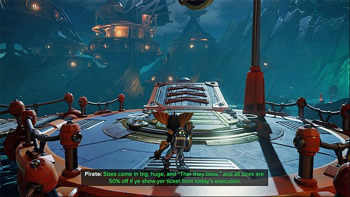 You must start on the circular platform where you rescued Pierre Le Fer - we discussed this on the first page of the Ardolis walkthrough - Ratchet & Clank Rift Apart: Pirate Trials - walkthrough - Ardolis - Ratchet & Clank Rift Apart Guide