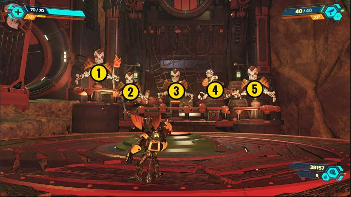 Your task is to shoot the singing pirates with (any) firearms in the same order they were singing the song - Ratchet & Clank Rift Apart: Pirate Trials - walkthrough - Ardolis - Ratchet & Clank Rift Apart Guide