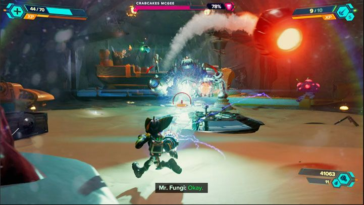 Crabcakes McGee is equipped with a grenade launcher - Ratchet & Clank Rift Apart: Pirate Trials - walkthrough - Ardolis - Ratchet & Clank Rift Apart Guide