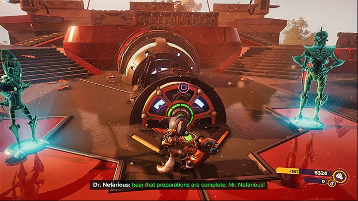 Once you reach one of the upper levels, attack Nefarious' machines - Ratchet & Clank Rift Apart: Destroy Nefarious ships - walkthrough - Return to Sargasso - Ratchet & Clank Rift Apart Guide