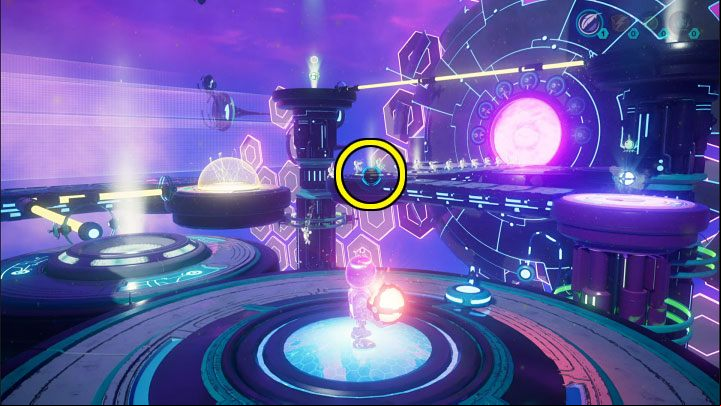 Make sure Clank is standing on the pressure plate at the lift sphere location - Ratchet & Clank Rift Apart: Reaching the anomalies in the catacombs - walkthrough - Savali - return - Ratchet & Clank Rift Apart Guide