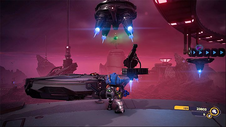 After leaving the Pocket Dimension, reach the west platform and then turn north - Ratchet & Clank Rift Apart: Reactor shutdown - walkthrough - Viceron - Ratchet & Clank Rift Apart Guide