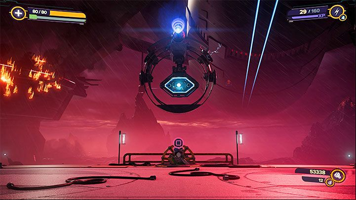 Defeating the Royal Guard Escorts airship will end the battle, and you can now use the crank to free your friends - Ratchet & Clank Rift Apart: Follow the cell - Viceron - Ratchet & Clank Rift Apart Guide