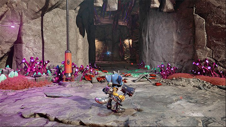 The science bots are in various parts of the area west of the Chief Engineer's location - Ratchet & Clank Rift Apart: Meet the engineer, search for the bots - walkthrough - Blizar Prime - Ratchet & Clank Rift Apart Guide