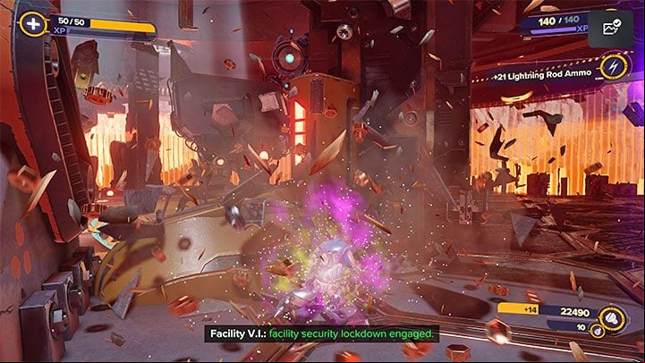 You can set off back to the central location where the Chief Engineer resides - to reach your destination, pull yourself to the rifts and use the moving platform - Ratchet & Clank Rift Apart: Meet the engineer, search for the bots - walkthrough - Blizar Prime - Ratchet & Clank Rift Apart Guide