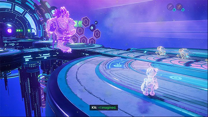 Similarly to Clank, Kit travels on the hero's back most of the time and comments on the occurring events - Ratchet & Clank Rift Apart: Playable Characters - Basics - Ratchet & Clank Rift Apart Guide