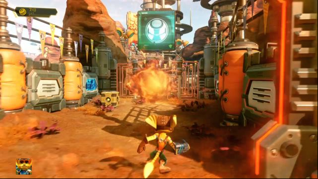 Use your grenades to blast through the gate. - Ratchet & Clank: Planet Veldin - Walkthrough - Walkthrough - Ratchet and Clank Game Guide & Walkthrough