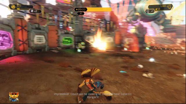 The last arena during the training course. - Ratchet & Clank: Planet Veldin - Walkthrough - Walkthrough - Ratchet and Clank Game Guide & Walkthrough