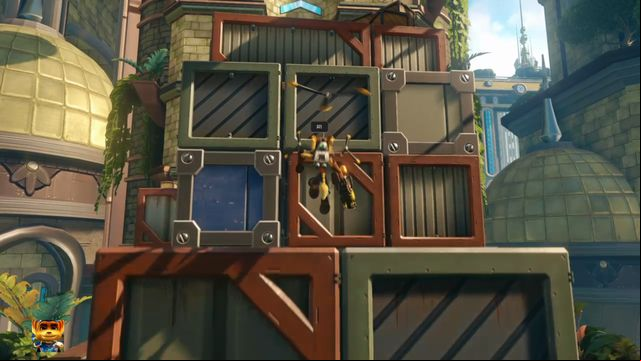 To get on top of the boxes you must use your new gadget. - Ratchet & Clank: Planet Kerwan - Walkthrough - Walkthrough - Ratchet and Clank Game Guide & Walkthrough