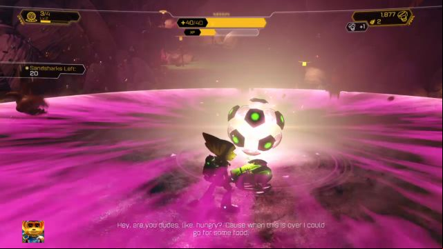 Proton Drum is extremely effective against Sandsharks. - Ratchet & Clank: Planet Aridia - Walkthrough - Walkthrough - Ratchet and Clank Game Guide & Walkthrough