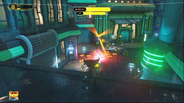 Proton Drum and Groovitron is a deadly combination. - Ratchet & Clank: Planet Rilgar - Walkthrough - Walkthrough - Ratchet and Clank Game Guide & Walkthrough