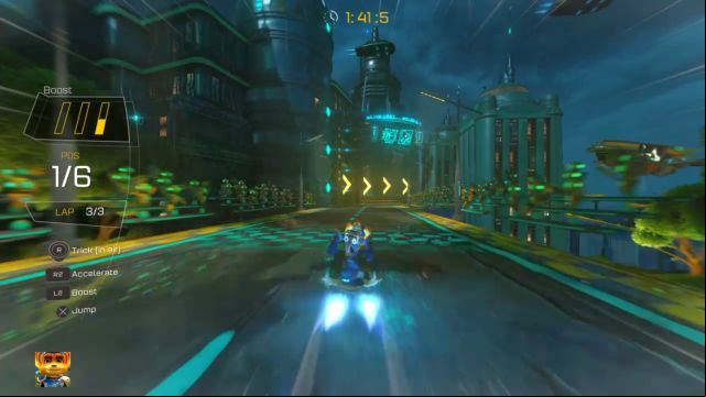 First place and the finish line. - Ratchet & Clank: Planet Rilgar - Walkthrough - Walkthrough - Ratchet and Clank Game Guide & Walkthrough