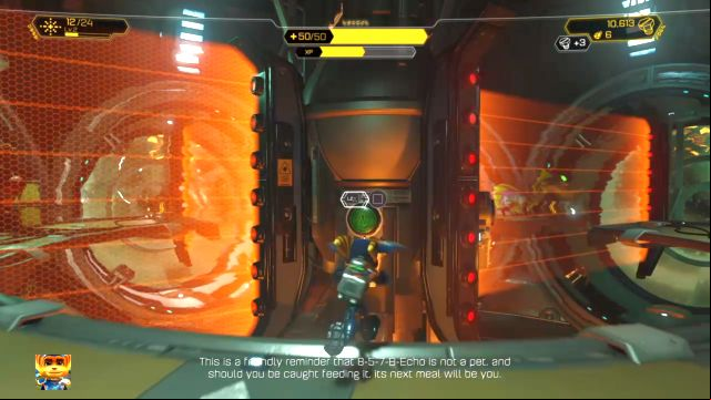 Throw the Omniwrench to take out the barriers. - Ratchet & Clank: Planet Nebula G34 - Walkthrough - Walkthrough - Ratchet and Clank Game Guide & Walkthrough