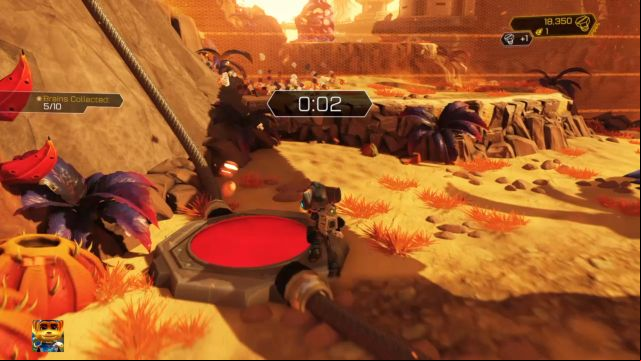 There are numerous buttons such as this one on this planet. - Ratchet & Clank: Planet Gaspar - Walkthrough - Walkthrough - Ratchet and Clank Game Guide & Walkthrough