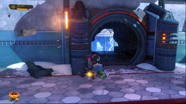The breach in the wall leading to a Gold Bolt. - Ratchet & Clank: Planet Batalia - Walkthrough - Walkthrough - Ratchet and Clank Game Guide & Walkthrough
