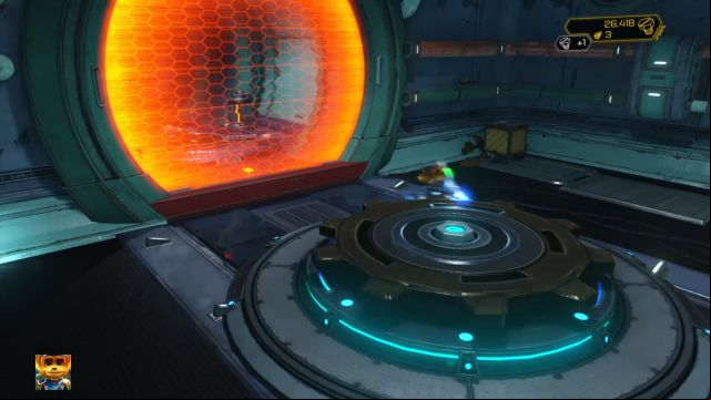 Theres a new gadget located behind the barrier - the 02 Mask. - Ratchet & Clank: Planet Pokitaru - Walkthrough - Walkthrough - Ratchet and Clank Game Guide & Walkthrough
