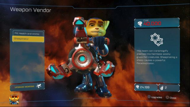 The Sheepinator is without a doubt the weirdest weapon in the game. - Ratchet & Clank: Planet Kalebo 3 - Walkthrough - Walkthrough - Ratchet and Clank Game Guide & Walkthrough