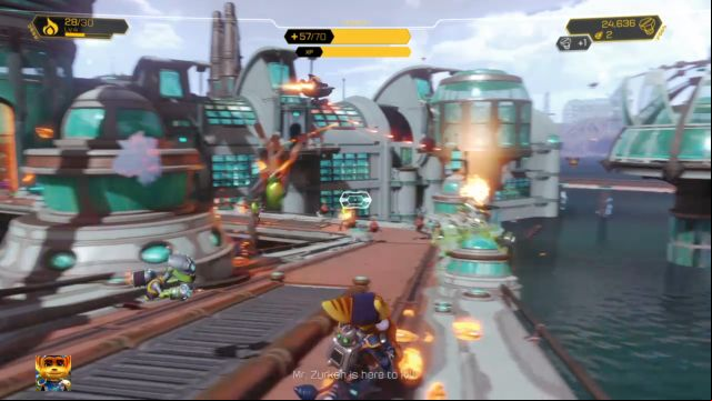 You will fight with absurdly large group of enemies on this planet. - Ratchet & Clank: Planet Kalebo 3 - Walkthrough - Walkthrough - Ratchet and Clank Game Guide & Walkthrough