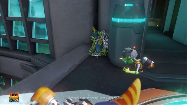 A Raritarium deposit hidden behind the door. - Ratchet & Clank: Planet Kalebo 3 - Walkthrough - Walkthrough - Ratchet and Clank Game Guide & Walkthrough