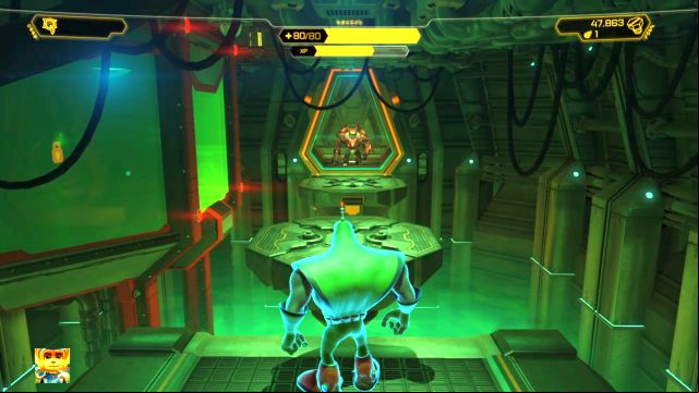 Jump across the platforms when the guard is not looking. - Ratchet & Clank: Deplanetiser, revisit - Walkthrough - Walkthrough - Ratchet and Clank Game Guide & Walkthrough