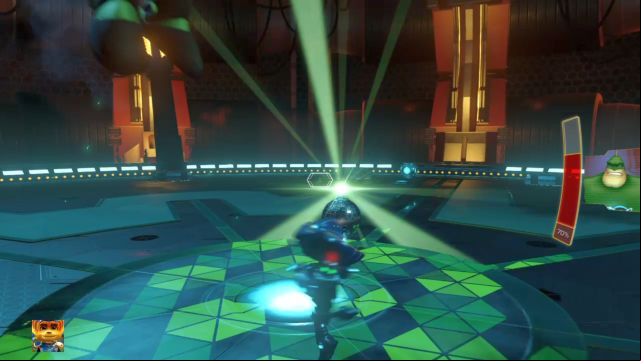 Step on the Groovitron ball to get rid of its effects. - Ratchet & Clank: Captain Qwark - boss, how to beat? - Bosses - Ratchet and Clank Game Guide & Walkthrough