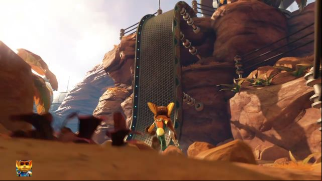 At the top of this ramp theres the first Gold Bolt in the game. - Ratchet & Clank: Gold Bolts - list - Collectibles - Ratchet and Clank Game Guide & Walkthrough