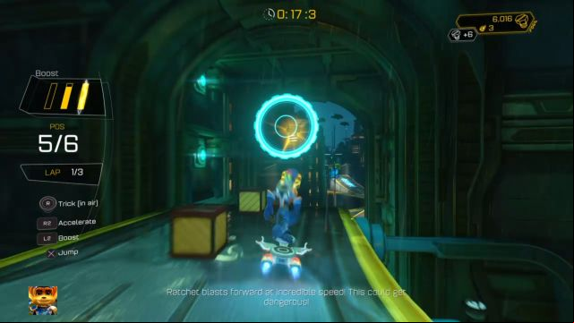 The Gold Bolt is located on the elevated part of the track. - Ratchet & Clank: Gold Bolts - list - Collectibles - Ratchet and Clank Game Guide & Walkthrough