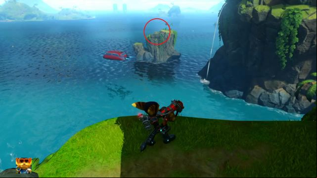 Another Gold Bolt visible in the distance. - Ratchet & Clank: Gold Bolts - list - Collectibles - Ratchet and Clank Game Guide & Walkthrough