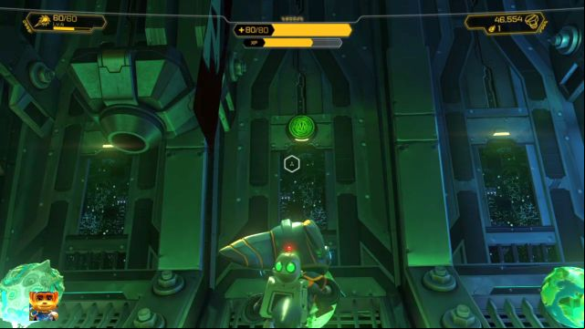 The button used to lower a ladder leading to the Gold Bolt. - Ratchet & Clank: Gold Bolts - list - Collectibles - Ratchet and Clank Game Guide & Walkthrough