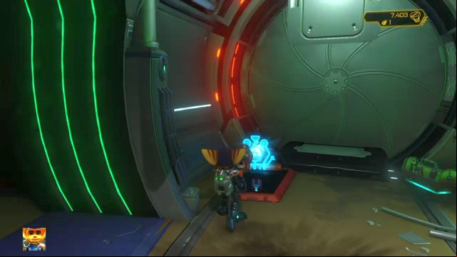 The card is located behind this gate. - Ratchet & Clank: RYNO holocards - list - Collectibles - Ratchet and Clank Game Guide & Walkthrough