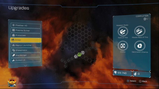 Theres a lot upgrades available for the weapon. - Ratchet & Clank: RYNO holocards - list - Collectibles - Ratchet and Clank Game Guide & Walkthrough