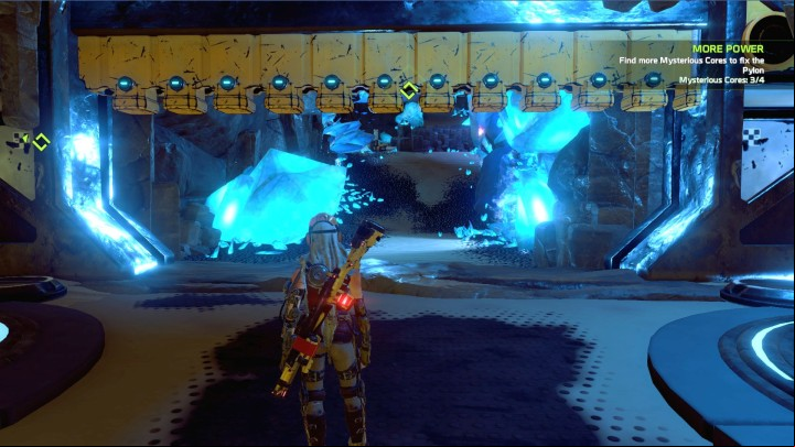 Before attempting to obtain the last core, make sure that you are able to fight and change ammo colors. - Mission 3: Status Check | Walkthrough - Walkthrough - ReCore Game Guide