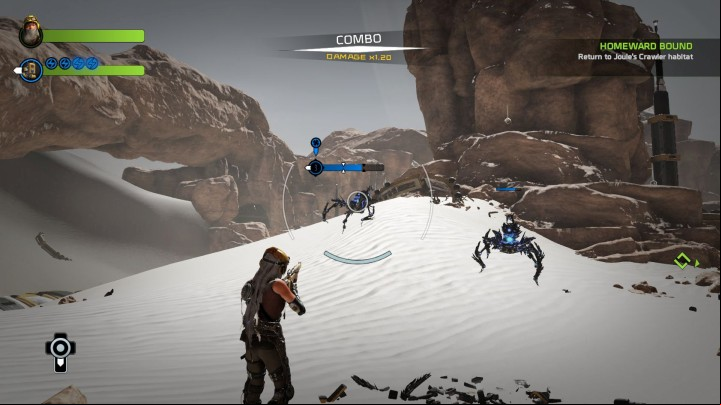 You should take the advantage of an open area during combat - Mission 1: On the Hunt | Walkthrough - Walkthrough - ReCore Game Guide
