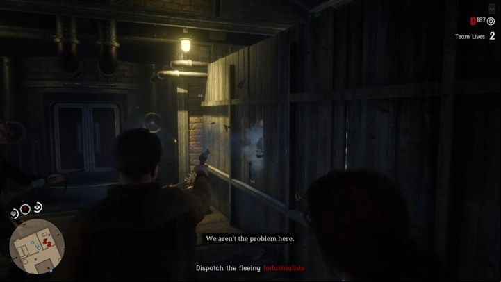 Go inside the building, kill the enemies and then reach the upper floor - Kerosene, Tart and Greed | Story missions in Red Dead Online - Story missions - Red Dead Online Guide