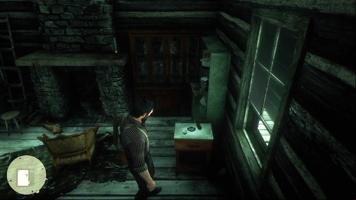 The map is hidden in the drawer next to the chimney - Red Dead Redemption 2: Mended Treasure Map - how to get the treasure? - Treasure Maps - Red Dead Redemption 2 Guide
