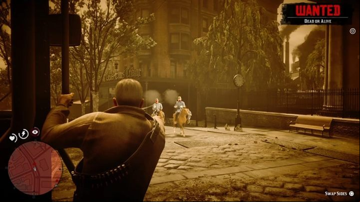 Wait for the cashier to open the cash , loot the safe and then jump into the moving trolley - Red Dead Redemption 2: Urban Pleasures - walkthrough - Chapter 4 - Shady Belle - Red Dead Redemption 2 Guide