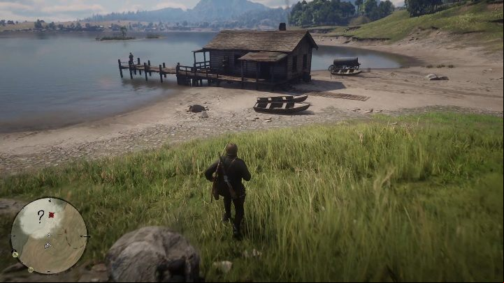 In the region marked on the first screenshot, you will find a fishermans hut - Red Dead Redemption 2: Legendary fish - how to catch? - Legendary fish - Red Dead Redemption 2 Guide