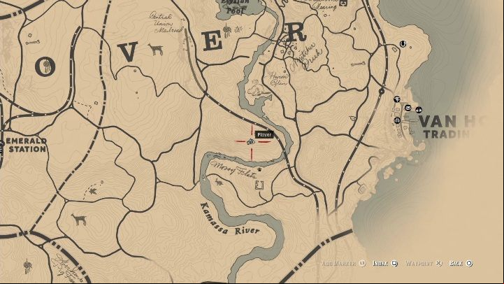 The Ram moves within the area marked on the screen below - Red Dead Redemption 2: Legendary Beaver - maps, tips - Legendary Animals - Red Dead Redemption 2 Guide
