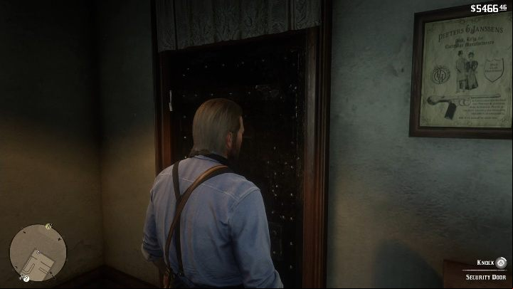 Inside, approach the security door - Red Dead Redemption 2: Store robbery - walkthrough, map - Side quests - Red Dead Redemption 2 Guide
