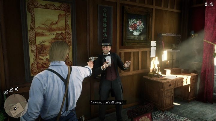 To reach that safe you have to threaten the man presented in the picture above - Red Dead Redemption 2: Store robbery - walkthrough, map - Side quests - Red Dead Redemption 2 Guide