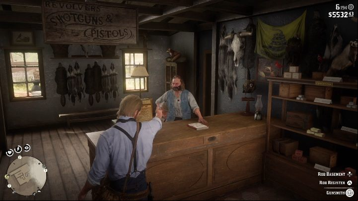 Go inside the store and threaten the man with your weapon - Red Dead Redemption 2: Store robbery - walkthrough, map - Side quests - Red Dead Redemption 2 Guide