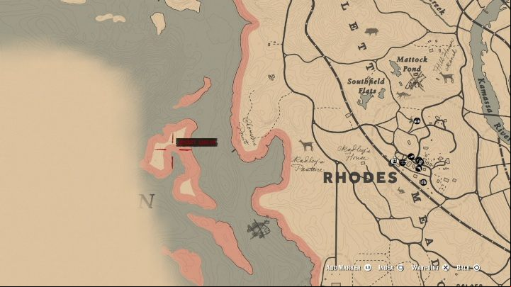 Tricorn Hat is a unique hat found on the island west of Rhodes - Red Dead Redemption 2: Unique items - maps, locations, tips - Secrets and collectibles - Red Dead Redemption 2 Guide