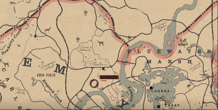 This item is west of Bluewater Marsh - Red Dead Redemption 2: Unique items - maps, locations, tips - Secrets and collectibles - Red Dead Redemption 2 Guide