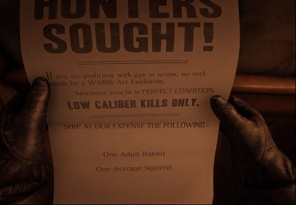 To start a Hunting Request, you have to approach a poster and read it - Red Dead Redemption 2: Hunting Requests - walkthrough, map - Side quests - Red Dead Redemption 2 Guide