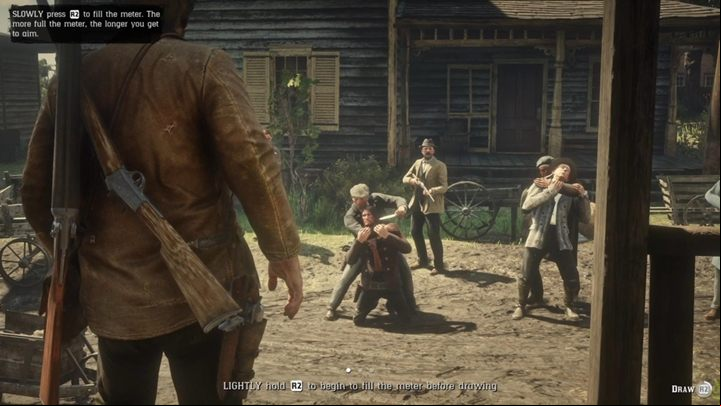 Watch a cut-scene - Red Dead Redemption 2: The Sheep and the Goats - walkthrough - Chapter 2 - Horseshoe Overlook - Red Dead Redemption 2 Guide