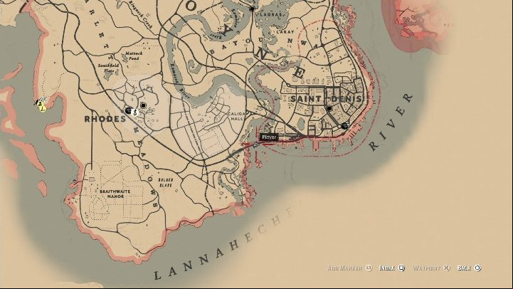 This legendary fish can be found on the southern part of the map - Red Dead Redemption 2: Legendary Sturgeon - maps, tips - Legendary fish - Red Dead Redemption 2 Guide