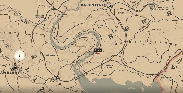 This legendary fish can be found in the south-central of the map - Red Dead Redemption 2: Legendary Chain Pickerel - maps, tips - Legendary fish - Red Dead Redemption 2 Guide