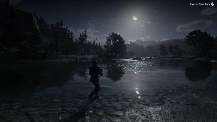 In this case, you can cast the rod from any river bank - Red Dead Redemption 2: Legendary Chain Pickerel - maps, tips - Legendary fish - Red Dead Redemption 2 Guide